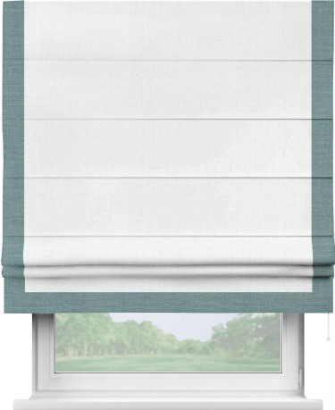 Римская штора «Кортин» с кантом Виктория, для проема, лён белоснежный