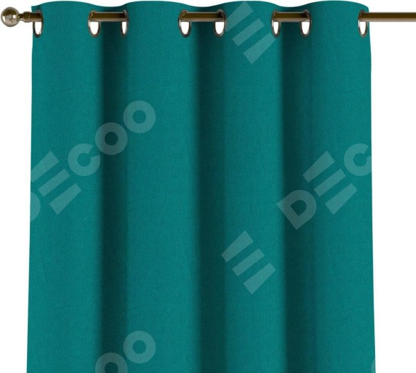 Комплект штор на люверсах лён димаут тёмно-бирюзовый