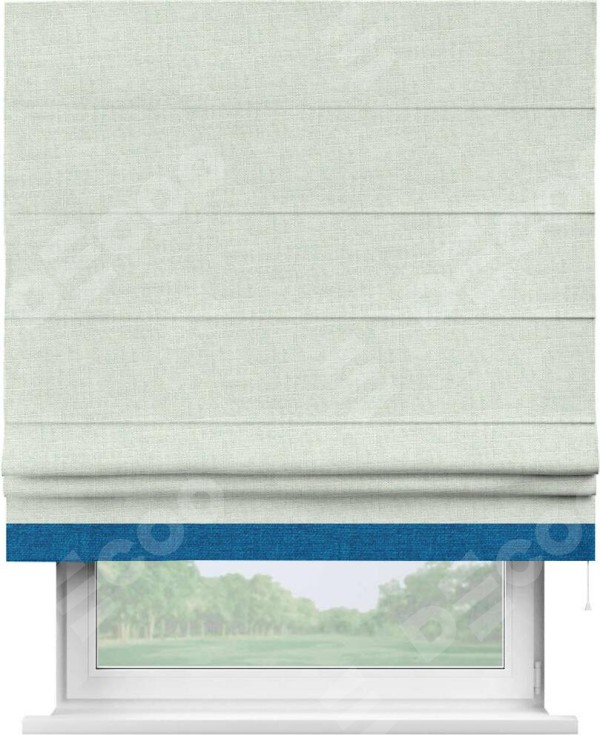 Римская штора «Кортин» для проёма, лён топлёное молоко, с кантом Джестер