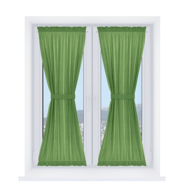 Штора песочные часы «Кортин», ткань вельвет салатовый