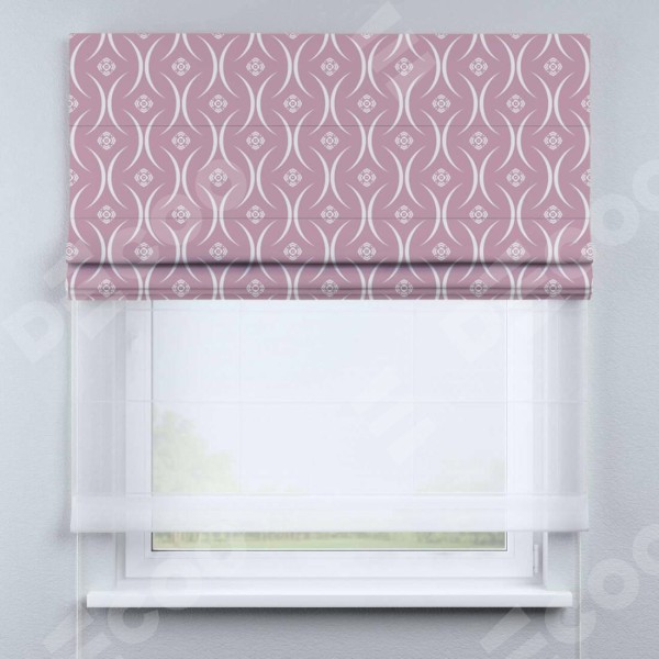 Римская штора «Кортин» день-ночь «Воздушный узор розовый»
