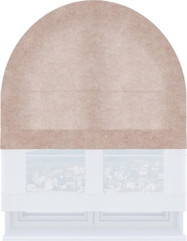 Римская штора «Кортин», канвас пудровый, день-ночь для арочного проёма