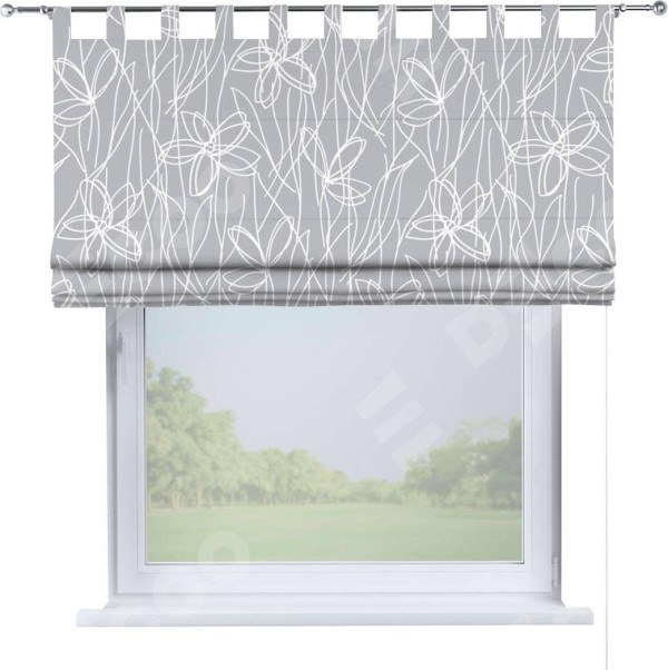 Римская штора на петлях «Нарисованные цветы»