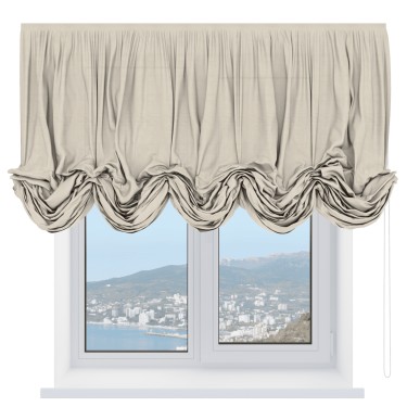 Австрийская штора «Кортин», ткань лён кашемир шампань