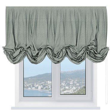 Австрийская штора «Кортин», ткань лён кашемир серый new