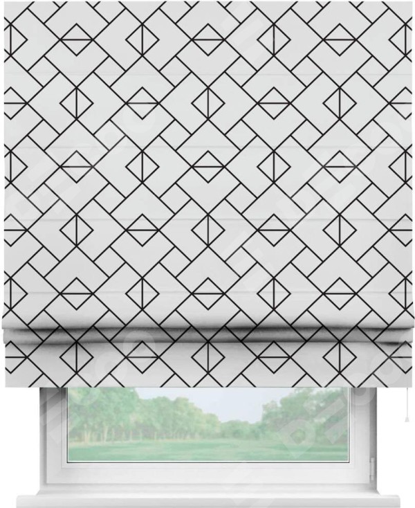 Римская штора «Кортин» для проема «Геометрический орнамент»