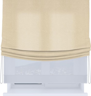 Римская штора «Кортин», день-ночь с мягкими складками, софт однотонный бежевый лайт