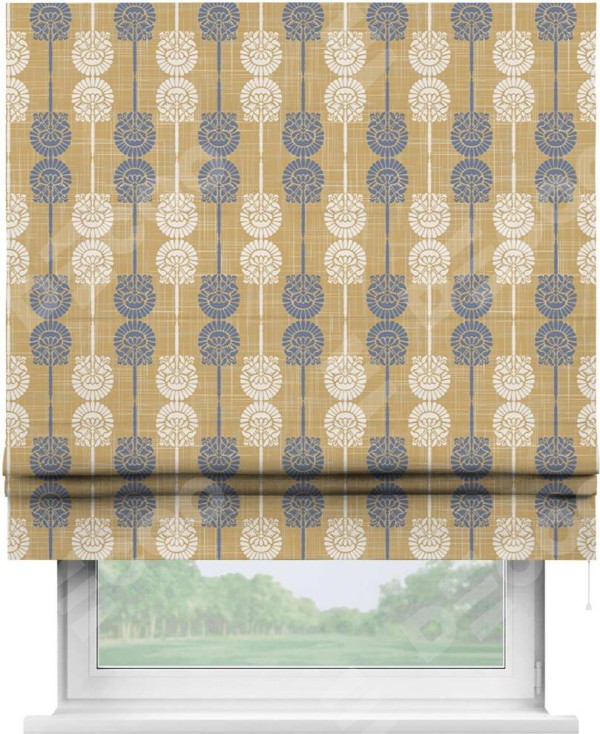 Римская штора «Кортин» для проема «Венок из ромашки»