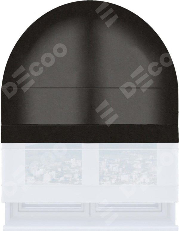 Римская штора «Кортин», канвас тёмно-коричневый, день-ночь для арочного проёма