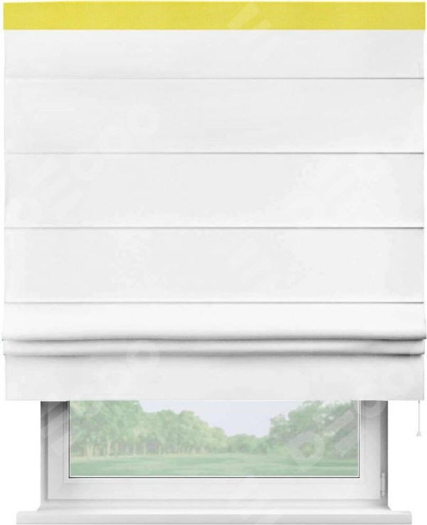 Римская штора «Кортин» с кантом Кинг, для проема, ткань вельвет белоснежный