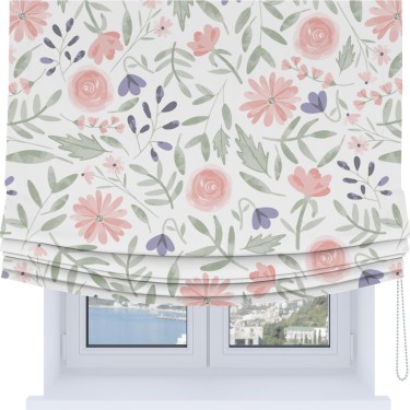 Римская штора Soft с мягкими складками, «Изысканные цветы»