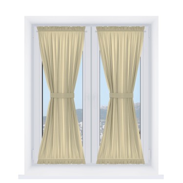 Штора песочные часы «Кортин», ткань блэкаут однотонный кофейный