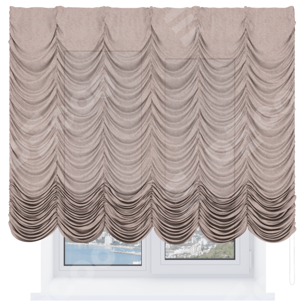 Французская штора «Кортин», лён кашемир розовая пудра