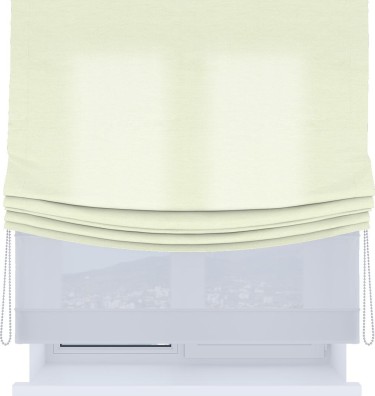 Римская штора «Кортин», день-ночь с мягкими складками, вельвет молочный