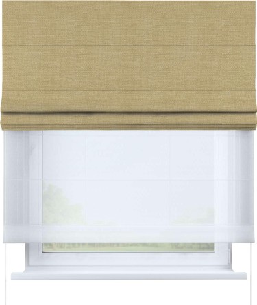 Римская штора «Кортин» день-ночь, ткань лён бежевый