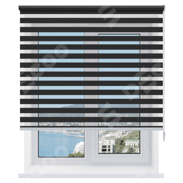 Рулонная штора День-ночь Wood графит