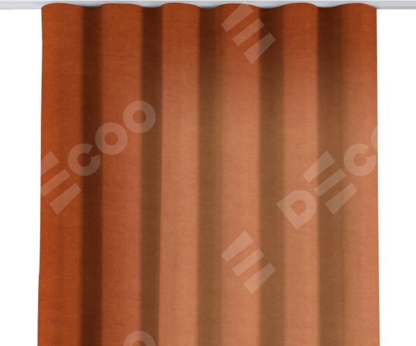 Комплект штор на тесьме «Волна», вельвет терракотовый