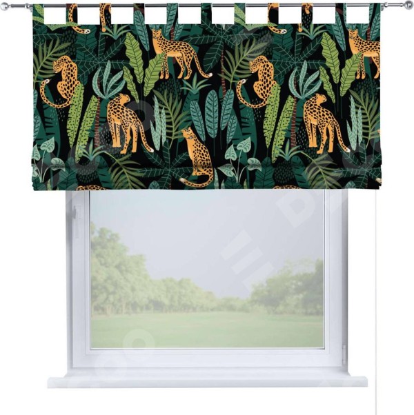 Римская штора на петлях «Леопарды в джунглях»