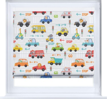 Римская штора «Кортин» кассетная «Дорожные правила»