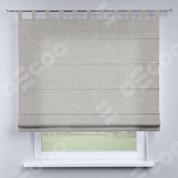 Римская штора «Кортин», лён серый, на петлях