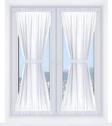 Штора песочные часы «Кортин» вельвет белоснежный