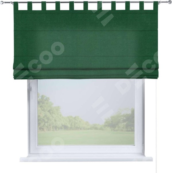 Римская штора на петлях «Кортин», ткань вельвет зеленый