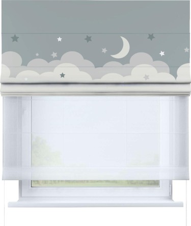 Римская штора «Кортин» день-ночь «Ночные облака»