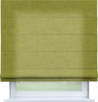 Римская штора «Кортин», канвас зелёное яблоко, для проёма