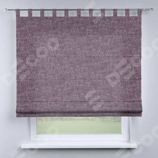 Римская штора на петлях «Кортин», ткань лён кашемир фиолетовый