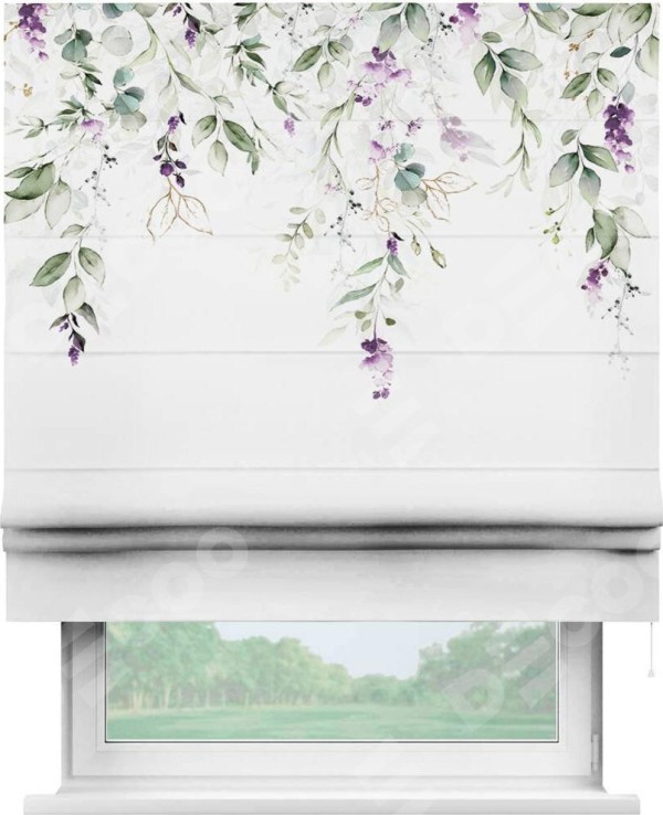 Римская штора «Кортин» для проема «Цветочный водопад»