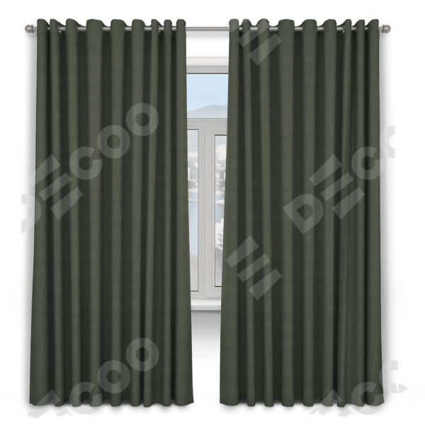 Шторы на люверсах ткань лён димаут, графит