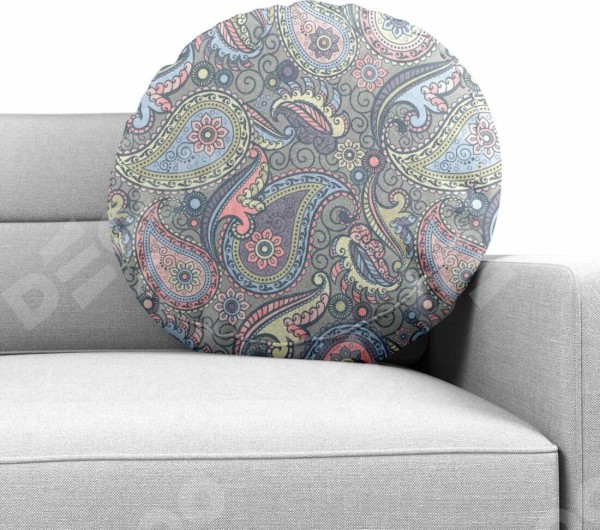 Подушка круглая Cortin «Цветной пейсли»