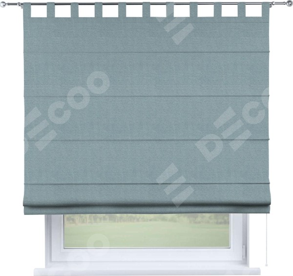 Римская штора на петлях «Кортин», ткань блэкаут с блеском синий