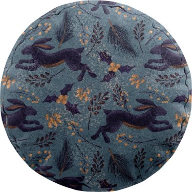 Подушка круглая Cortin «Дарк арт зайцы»