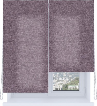Римская штора «Кортин», система «Комфорт», лён кашемир фиолетовый