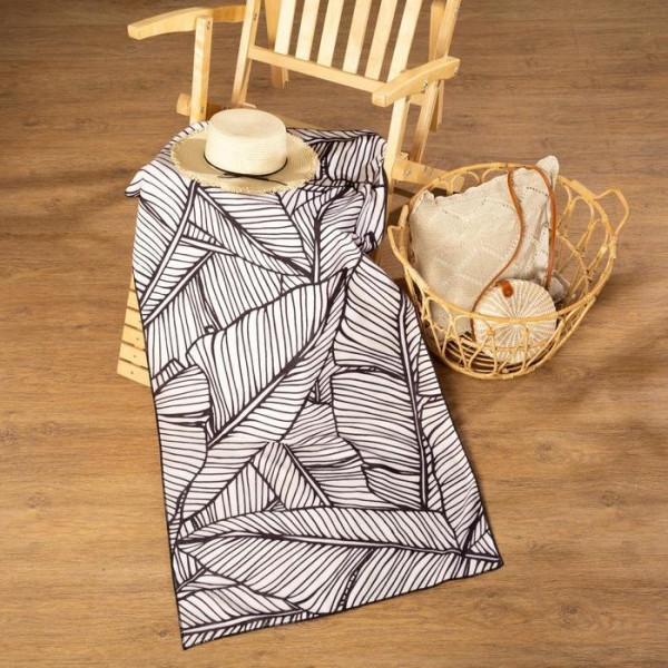 Полотенце пляжное с ручками Этель «Листья», 70*140 см,250гр/м2,100%п/э