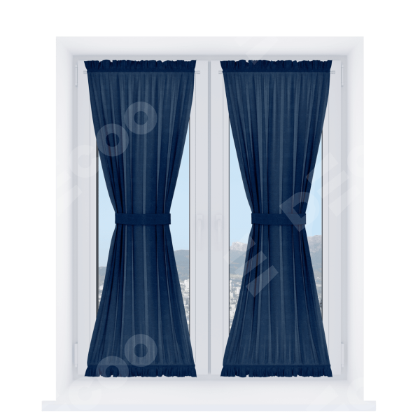 Штора песочные часы «Кортин», ткань софт однотонный синий