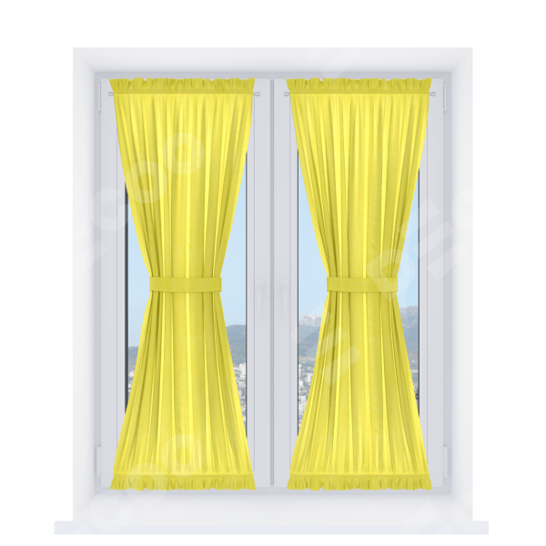 Штора песочные часы «Кортин» вельвет светло-желтый