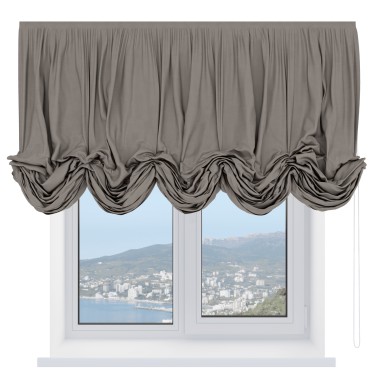 Австрийская штора «Кортин», вельвет кофейный