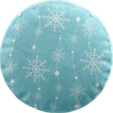Подушка круглая Cortin «Гирлянда из снежинок»