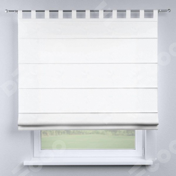 Римская штора на петлях «Кортин», ткань вельвет белоснежный