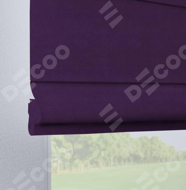 Римская штора на петлях «Кортин», ткань вельвет тёмно-фиолетовый