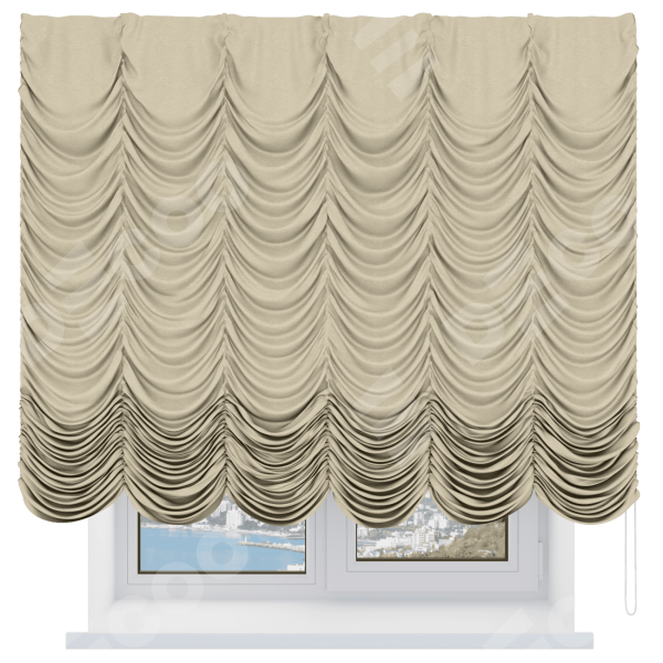 Французская штора «Кортин», софт однотонный светло-бежевый