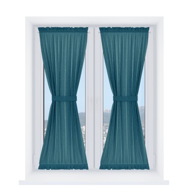 Штора песочные часы «Кортин» рогожка димаут синий