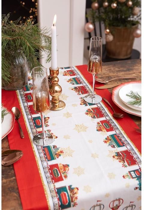 Дорожка на стол "Новогодняя ярмарка" 40*147 см, 100% хл, саржа 190гр/м2