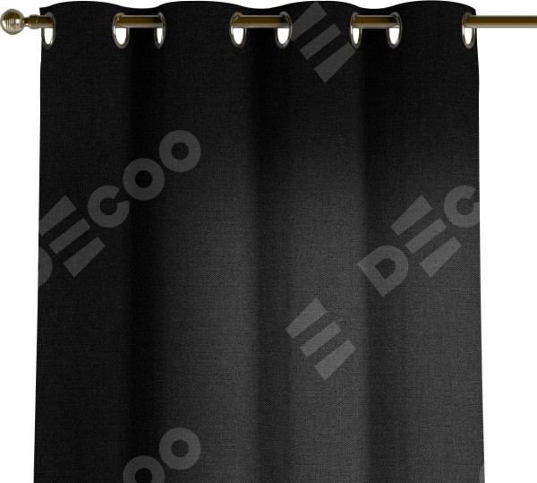 Комплект штор на люверсах лён черный