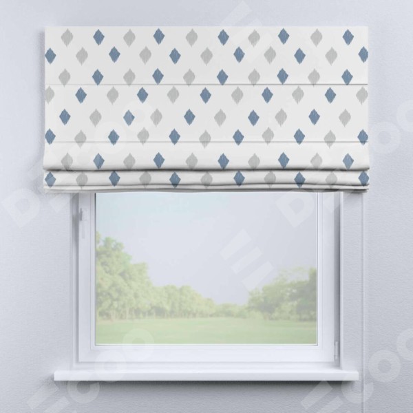 Римская штора «Кортин» для проема «Икат ромбики»