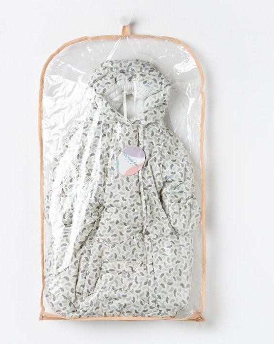 Конверт с ручками (с петлёй для автокресла), цвет молочный/штрихи, рост 68 см