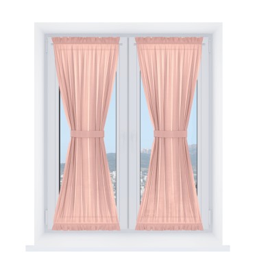 Штора песочные часы «Кортин» лён розовый