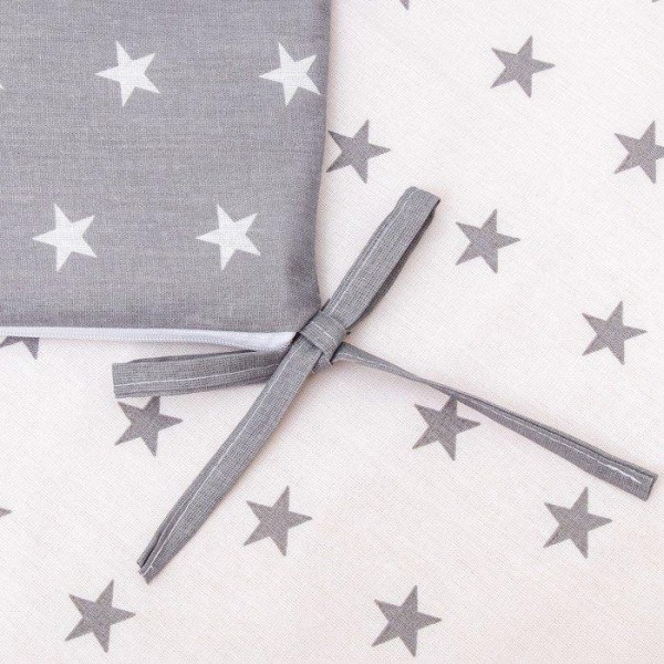 Борт в кроватку "День и ночь", из 4-х частей, чехлы съемные, цвет серый, бязь хл100%